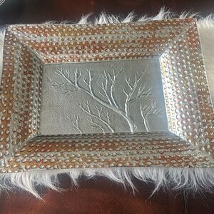 Pier 1 Glass Rectangular Decorative Tray
